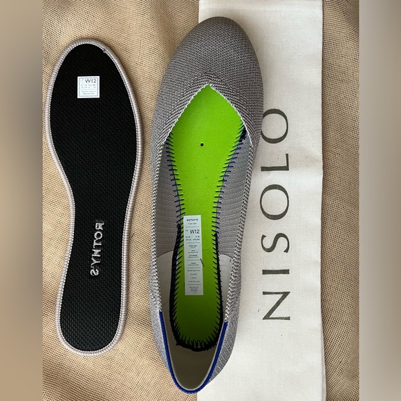 🪩 Rothy’s The Flat Round Toe Flats Silver Metallic 🪩 - Picture 4 of 7